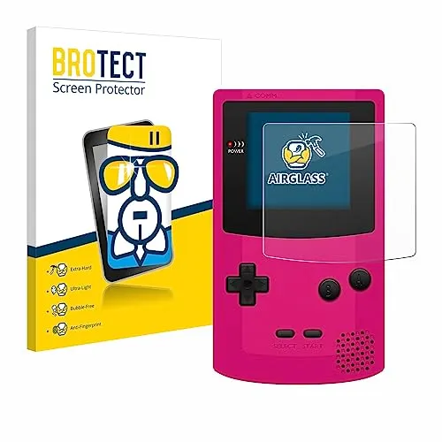 BROTECT Schutzglas für Nintendo Gameboy Color Schutzfolie Panzer Folie Glas Displayschutz Made in Germany [Kratzfest 9H, Anti-Fingerprint]