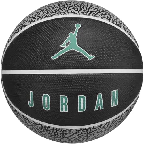 Nike Jordan Playground 2.0 Basketball 8P – Outdoor Street Basketball Ball – Robuster Trainings Basketball – Deflated geliefert, Black/White/White/Clear Jade, 7