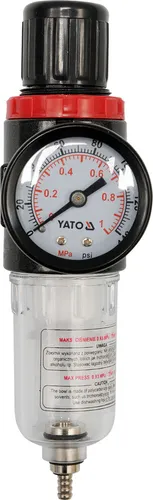 1x DRUCKMINDERER MIT MANOMETER UND FILTER 1/4 Zoll YATO YT-2382