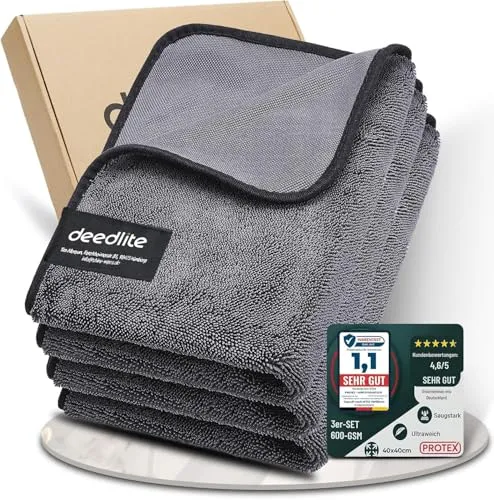 Deedlite Shiny Bath Wipes XXL - Premium Mikrofasertücher - Wiederverwendbare Reinigungstücher, superweich und langlebig, ideal für Dusche, Auto und Haushalt, schnell trocknend und umweltfreundlich.