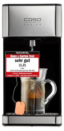 CASO HW 600 Heißwasserspender - Heißwasserspender für schnelle Zubereitung von Tee und Babynahrung, 100 °C Wasser in Sekunden, 50% Energieeinsparung im Vergleich zu Wasserkochern.