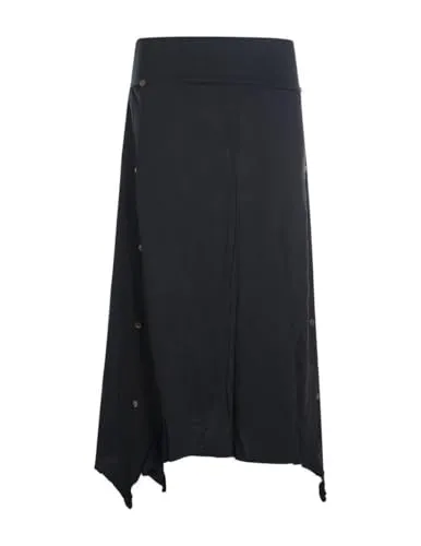Vishes Damen A-Linie Rock aus Baumwolle - Schwarz, Größe 44 - Eleganter A-Linien Rock aus 100% Baumwolle, knielang mit elastischem Bund und Taschen. Ideal für Freizeit und besondere Anlässe - kombinierbar für vielseitige Looks.