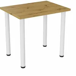 PLATAN ROOM Esstisch BOSTON 80x60 cm - Esstisch in Weiß und Eiche Artisan, höhenverstellbar für stabile Nutzung und ideal für kleine Räume. Perfekt als Esstisch oder Schreibtisch.