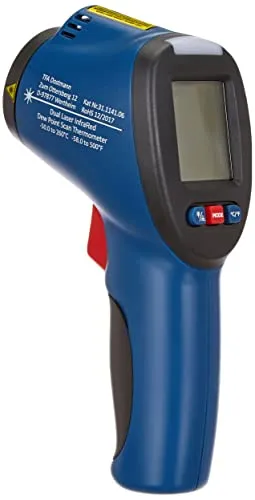TFA Dostmann Schimmeldetektor Infrarot-Thermometer - Infrarot-Thermometer zur Schimmelgefahr-Erkennung, misst Taupunkt und Raumklima, berührungslos und schnell, ideal für Heizung, Klima und KFZ-Diagnose.