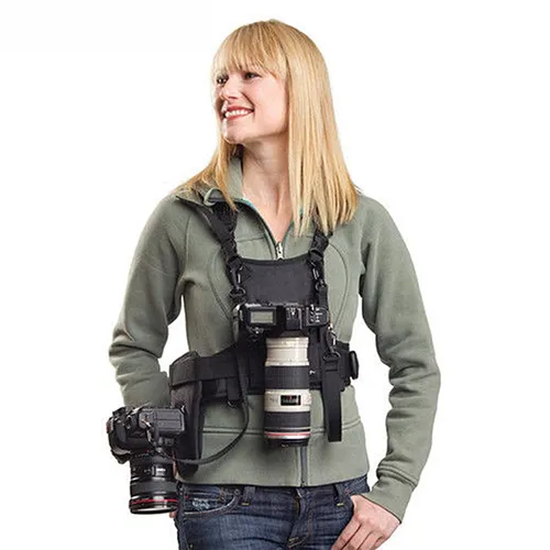 Nicama NC-VEST Kameragurt - Kamera- & Camcordergurte mit sicherem Verriegelungssystem für 1 oder 2 Kameras, ideal für Hochzeiten, Sport und Reisen.