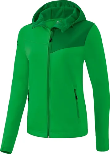 Erima Damen Performance Softshell Jacke, grün, Größe 38 - Funktionsjacke mit 10.000 mm Wassersäule und 6.000 g/m²/24h Atmungsaktivität, ideal für Outdoor-Aktivitäten und winddicht mit weicher Fleece Innenseite.