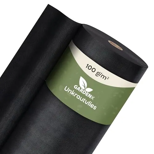 GARDENIX Gartenvlies gegen Unkraut - Unkrautvlies Wasserdurchlässig 100g/m² - Schwarz UV-beständig Folie 1.6 x 100m (160m²) Vlies Hochbeet, Unkrautschutzfolie, Gartenflies, Beetfolie Pflanzfolie