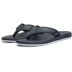 Zehentrenner TOMMY HILFIGER "MOLDED COMFORT TH BEACH SANDAL", Herren, Gr. 40, blau (dunkelblau), Lederimitat, Textil, sportlich, Schuhe, Sommerschuh, für Bad und Strand super geeignet