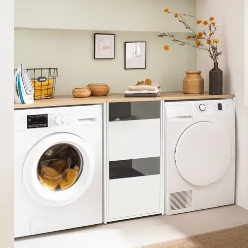 Lomadox Waschmaschinenumbauschrank STOBY-80 - Praktischer Wäscheschrank - Waschmaschinenumbauschränke, bietet optimalen Stauraum und passt perfekt in jeden Hauswirtschaftsraum mit stilvollem Design und robusten Materialien.