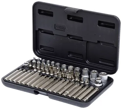 KS Tools 911.4305 1/4"-1/2" TX-Steckschlüssel- und Bit-Satz - 57-teilig, robuster Kunststoffkoffer und langlebige Chrom Vanadium Qualität