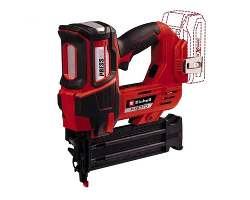 Einhell Akku-Nagler FIXETTO 18/50 N Power X-Change 18V - Nagelpistole mit PressAir-Technology für bis zu 60 Schüsse pro Minute, wartungsfrei und ohne zusätzliche Kosten. Ergonomisches Design und großes Magazin für 100 Nägel.