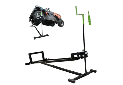 TRUTZHOLM Rasentraktorheber 115 x 50 cm - Handkurbel Heber für Aufsitzmäher - Zusatzgeräte für Aufsitzrasenmäher, 400 kg Tragkraft und stufenlos verstellbar für müheloses Anheben schwerer Geräte.