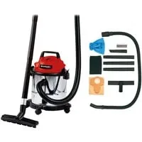 Einhell TC-VC 1812 S - 1.250 W Nass-Trockensauger mit 12 l Edelstahlbehälter, vielseitiges Zubehör und integrierte Blasfunktion für müheloses Reinigen