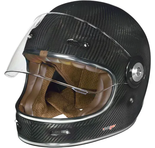 rueger-helmets Motorradhelm RT-825 Carbon - Leichter Integralhelm für Chopper und Retro-Fans - Motorradhelm, ECE-22/05 zertifiziert, aus 100% Carbon für niedriges Gewicht (1325g) und hohen Tragekomfort. Ideal für Chopper und Retro-Look.