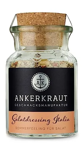 Ankerkraut Salatdressing Italia, Italienisches Salat Dressing mit mediterranen Kräutern für frische und aromatische Salate - Genuss wie in Italien, 65 g im Korkenglas