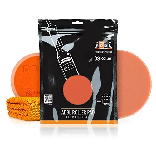 ADBL Roller Pad-R One Step Polierpad - Polierschwamm für Ø75mm Stützteller - Profi Polierpad mit Klettverschluss - Polierschwamm, Auto Polieren, Schwamm Polierteller