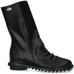 Laura Vita Damen Stiefelette slouchy Leder Boot geraffter Halbschaft Cyrielle 10, Größe:41 EU, Farbe:Schwarz - Schwarz - 41