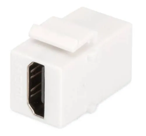 DIGITUS Keystone-Kupplung HDMI 2.0 - Reinweiß (RAL 9003), ideal für Multimedia-Anwendungen mit HDMI Typ A Anschluss