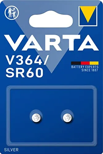 VARTA Batterien Knopfzellen V364/SR60 , 2 Stück, Silver Coin, 1,55V, kindersichere Verpackung, für elektronische Kleingeräte - Uhren, Autoschlüssel, Fernbedienungen, Waagen, Made in Germany