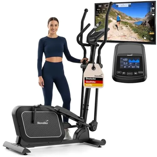 Skandika Crosstrainer Fint P8-R – Leiser Heimtrainer mit 32 Programmen - Erleben Sie ein natürliches Trainingserlebnis mit dem Skandika Crosstrainer Fint P8-R. 32 Widerstandsstufen, 22 Programme und eine Tablet-Halterung bieten abwechslungsreiche Workouts für Zuhause.