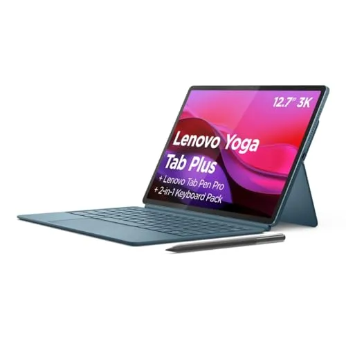 Lenovo Yoga Tab Plus TB520FU 12,7" 256GB/16GB Blau + Tastaturhülle + Tab Pen Pro - Türkis - Erlebe das Lenovo Yoga Tab Plus TB520FU mit 12,7' Display und 256GB Speicher. Ideal für kreative Aufgaben und Produktivität, inklusive Tastaturhülle und Tab Pen Pro für präzises Arbeiten und Zeichnen.