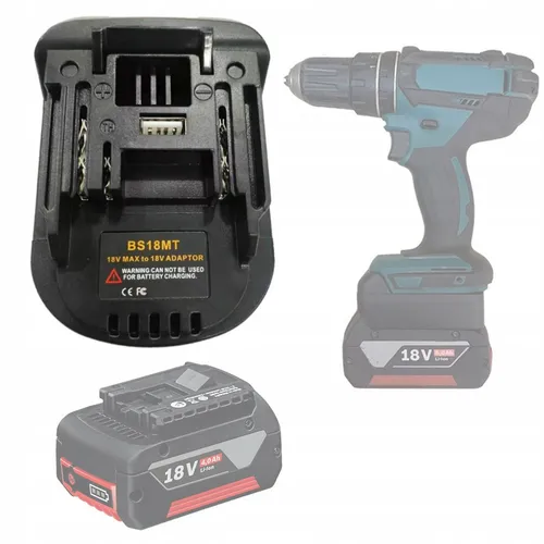 Bosch 18 V auf Makita 18 V Adapter (BS18MT) - Zubehör für Elektrowerkzeuge - Nutzen Sie Ihre Bosch 18V-Akkus mit Makita 18V-Geräten. Einfache Installation ohne Werkzeug und umweltfreundlich, da keine neuen Akkus nötig sind.