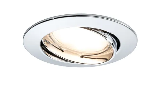 Paulmann Premium Einbauleuchten Set Coin LED 3x6,8W Chrom - 3er-Set schwenkbare LED Einbauleuchten in Chrom, energiesparend und sprühwassergeschützt. Ideal für flache Decken mit nur 50 mm Einbautiefe und einfache Montage dank Schnellklemmen.