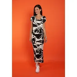 Seidel Moden Maxikleid mit floralem Muster in Beige, MADE IN GERMANY - Kleider mit antibakteriellen und atmungsaktiven Eigenschaften, ideal für einen lässigen Look im Sommer.