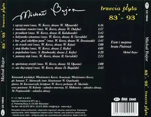 Trzecia płyta 83'-93', CD MTJ Agencja Artystyczna 5906409100448