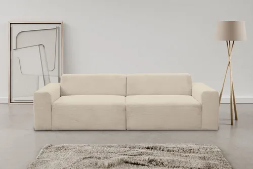 WERK2 Sofa Zeus 3-Sitzer, B/T: 256/105 cm, Big-Sofa, modern & bequem, Curvy Trend 3-Sitzer mit urbaner Optik