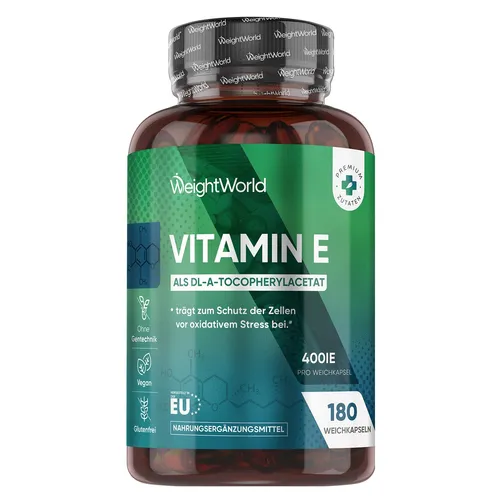 Vitamin E 400 IE - 180 Kapseln - Herzgesundheit - Immunsystem & gesunde Augen