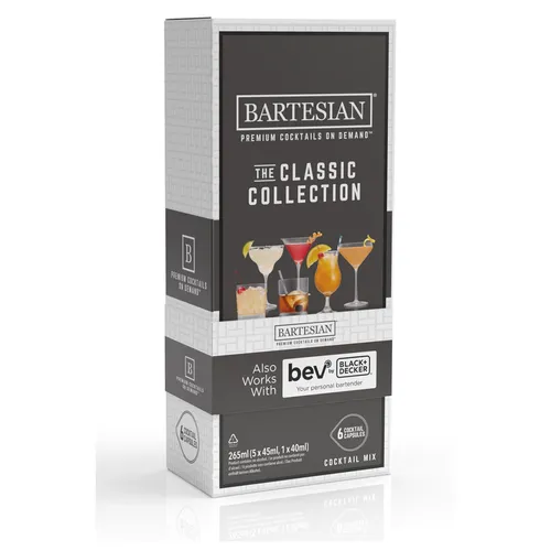 Black + Decker BARTESIAN Classic Collection 6er-Set Cocktail Kapseln BART101 - Küchenmaschinen, 6er-Set Cocktail-Kapseln für kreative Drinks, ideal für Partys und besondere Anlässe
