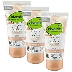 dm-drogerie markt GmbH & Co. KG Getönte Gesichtscreme cc Color Correction Perfekter Teint LSF 6 - 3 x 50 ml, Getönte Tagescreme, alverde Naturkosmetik