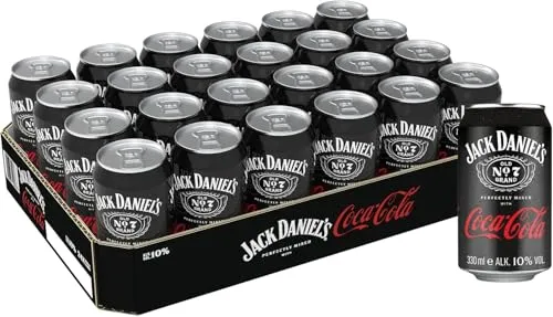 Jack Daniel's Tennessee Whiskey & Coca Cola - Barcall Nummer 1 im Dosenformat - Cocktails – Jack & Coke im praktischen Dosenformat, perfekt für unterwegs und ideal zum Teilen mit Freunden.