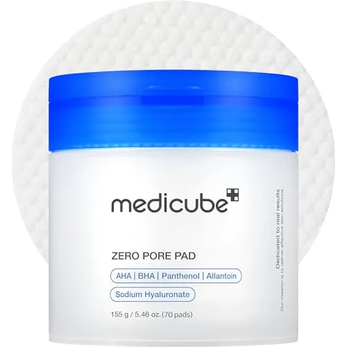 medicube Zero Pore Pad 2.0 | Doppelseitige Toner-Pads mit 4,5% AHA & 0,45% BHA | Für Porenverfeinerung und ein glattes Hautbild | Ideal für alle Hauttypen | Korean Skin Care, 70 Pads (1 Pack)