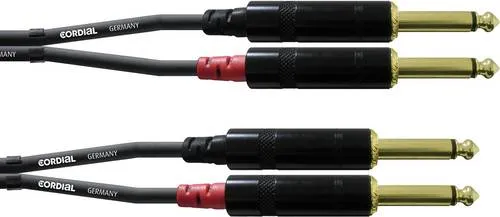 Cordial CFU 6 PP Audio Adapterkabel [2x Klinkenstecker 6.35mm - 2x Klinkenstecker 6.35 mm] 6.00m Schwarz