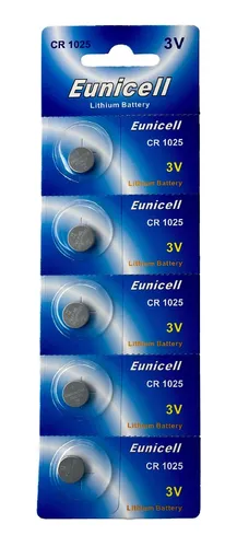 CR1025 3V  Lithium Batterie auf 1 Blistercard a 5 Stück Eunicell 5 x