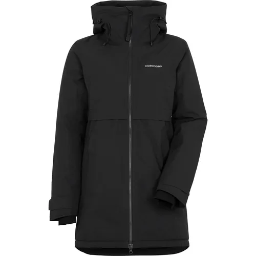 Didriksons Helle WNS Parka 6 black (060) 42 - Funktionsjacke für Damen, wasser- und winddicht mit 10.000 mm Wassersäule, ideal für Outdoor-Abenteuer bei jedem Wetter.