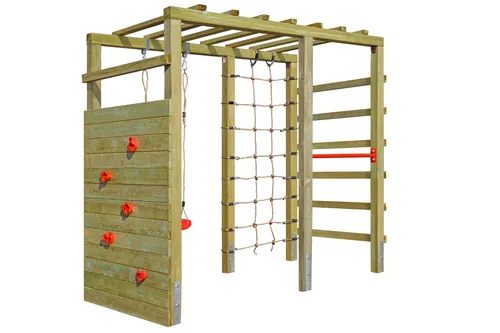 Klettergerüst Jolly Roger mit Kletterwand und Schaukel - Robustes Klettergerüst für Kinder ab 3 Jahren, fördert die motorischen Fähigkeiten und bietet Spielspaß im Freien. Ideal für aktive Spielabenteuer!