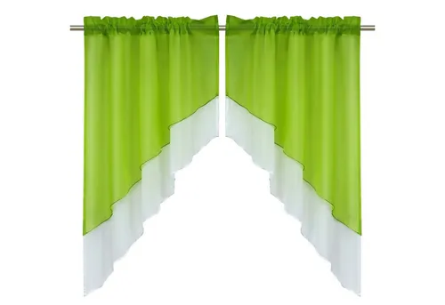 Delien Scheibengardine Beyza (2 St), Stangendurchzug, transparent, Zweifarbig