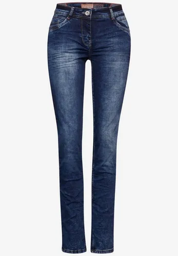 CECIL Damen B377687 Jeans Casual Fit, Mid Blue Wash, 28W / 30L - Damen-Jeanshose im Casual Fit mit Mid Waist und Slim Leg, ideal für einen bequemen Alltag dank angenehmem Materialmix.