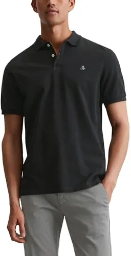 Marc O'Polo Herren Kurzarm-Poloshirt aus Bio-Baumwolle, Schwarz (Black), S - Poloshirt für Herren aus 100% Bio-Baumwolle, Regular Fit, ideal für eleganten Tragekomfort in jeder Saison.