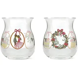 Holmegaard - Christmas Weihnachtsteelichthalter 2025, H 7,5 cm, multicolor (2er-Set)