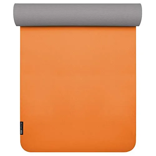 Yogistar Yogamatte Yogimat Pro - Mango - Sportmatte aus 100% recycelbarem TPE, hypoallergen und besonders rutschfest für sicheres Yogaerlebnis. Ideal für fortgeschrittene Yogis, sowohl drinnen als auch draußen einsetzbar.
