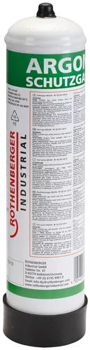 Rothenberger Argon Schutzgas Stahl-Einwegflasche 950 ml - Schweißgasflasche für MIG-Schweißarbeiten, 100% Argon für optimalen Schutz des Schmelzbades, Inhalt: 950 ml, ideal für präzise Schweißanwendungen.