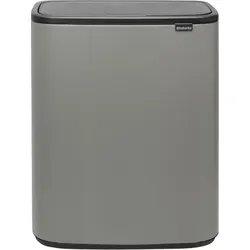 Brabantia Bo Touch Bin 2 x 30 Liter – Mineral Concrete Grey - Reinigen, Abfalleimer mit zwei Inneneimern für effiziente Mülltrennung, ideal für große Haushalte. Inklusive passenden Müllbeuteln für sofortige Nutzung!