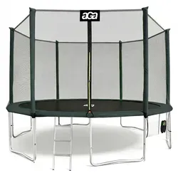 Aga SPORT PRO Trampolin 430 cm Dunkelgrün - Hochwertiges Trampolin für intensiven Gebrauch, mit verstärkter Stahlkonstruktion und wasserabweisender Sprungfläche für maximale Sicherheit und Stabilität.