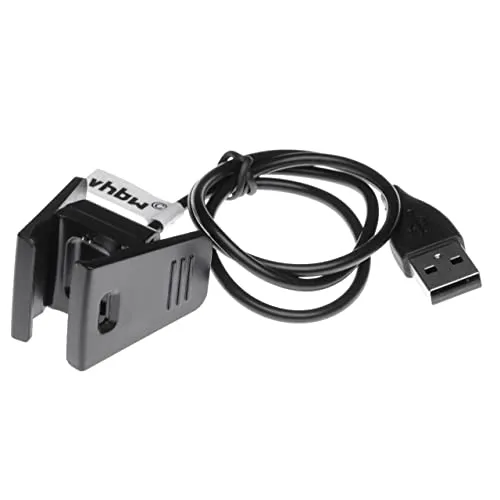vhbw Ladekabel 50cm Ladestation kompatibel mit Fitbit Charge 2 Smartwatch, Fitnesstracker Ersatzkabel Datenkabel