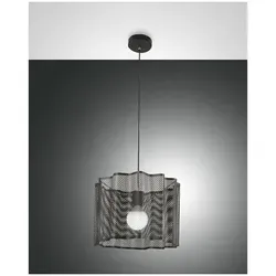 Fabas Luce Pendelleuchte Glicine E27 Ø400mm Schwarz - Pendelleuchte in elegantem Schwarz, ideal für moderne Wohnräume und schafft eine stilvolle Beleuchtung.