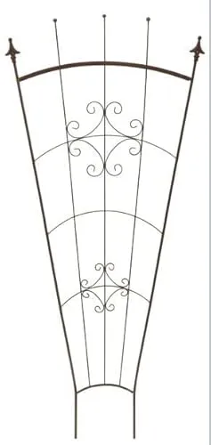 TrendLine Rankgitter 75x180 cm - Elegante Unterstützung für Pflanzen - Rankgitter in Rostoptik mit kunstvollen Verzierungen, ideal für Gartenliebhaber, die rustikalen Charme und Stabilität für ihre Pflanzen suchen.
